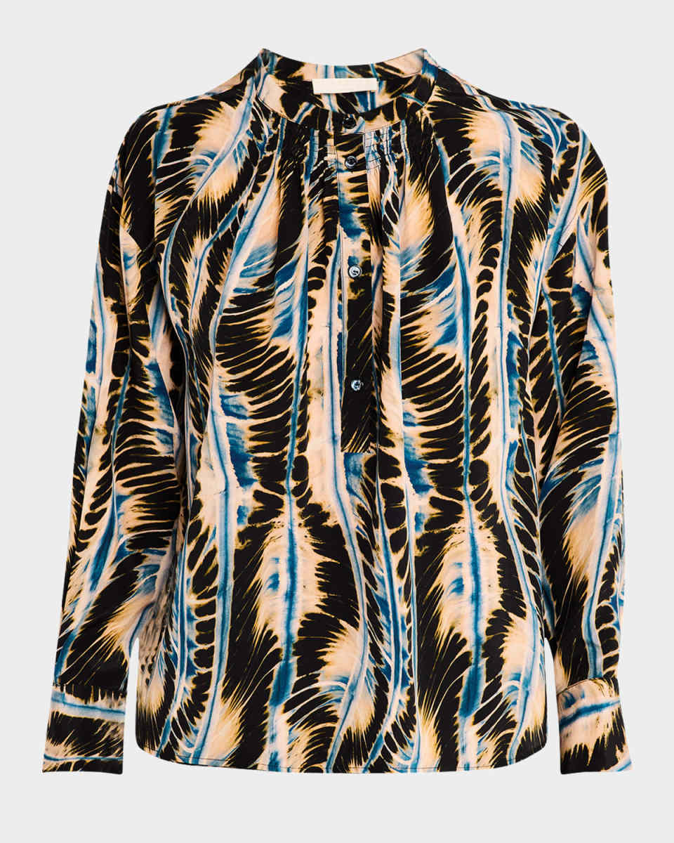 Nehir Printed Silk Blouse